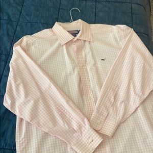 Vineyard Vines Pink Check Whale Shirt Button Down